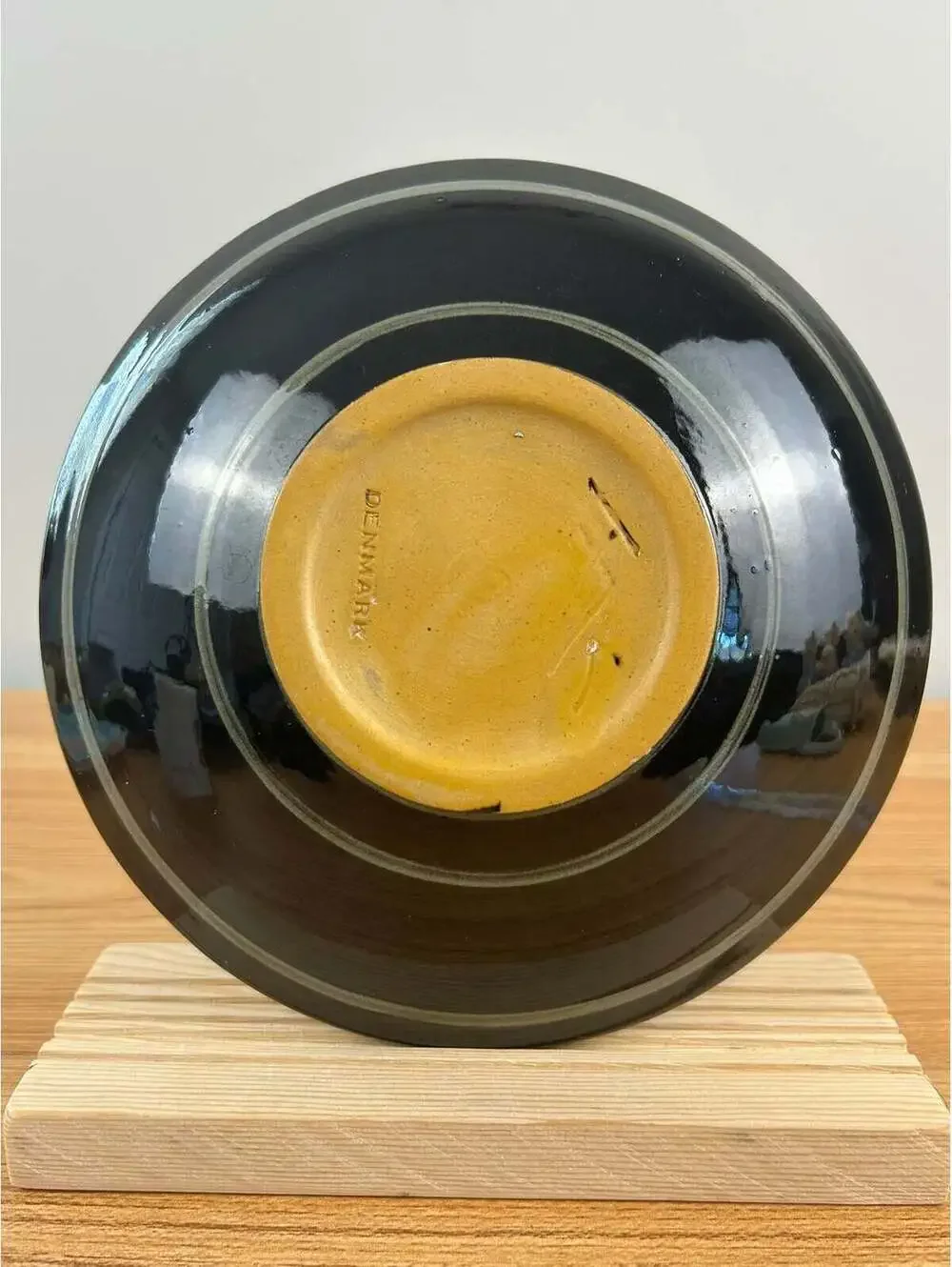 Herman A Kahler 1846-1917 Danish Art Deco Pottery Blue Plate Signed Danmark